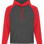 ATC™ DYNAMIC HEATHER FLEECE TWO TONE HOODIE - Charcoal Dynamic/True Red - M