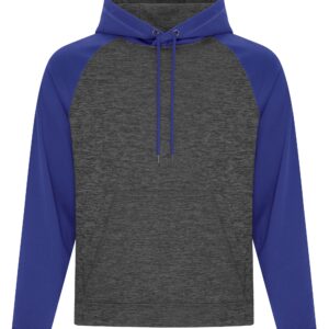 ATC™ DYNAMIC HEATHER FLEECE TWO TONE HOODIE - Charcoal Dynamic/True Royal - 2XL