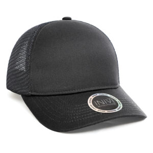INIVI TENFOUR 2 PANEL TRUCKER CAP - Black/Black - OSFA