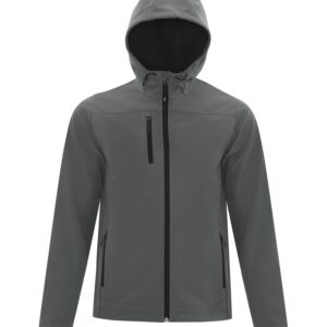 COAL HARBOUR® EVERYDAY HOODED WATER REPELLENT STRETCH SOFT SHELL JACKET - Iron Grey - 2XL