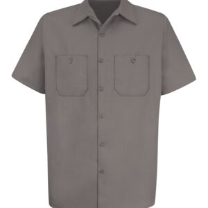 RED KAP® SHORT SLEEVE WRINKLE RESISTANT COTTON SHIRT - Graphite Grey - 2XL