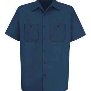 RED KAP® SHORT SLEEVE WRINKLE RESISTANT COTTON SHIRT - Navy - 2XL