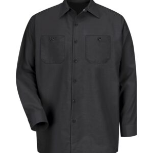 RED KAP® INDUSTRIAL LONG SLEEVE WORK SHIRT - Black - 2XL