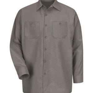 RED KAP® INDUSTRIAL LONG SLEEVE WORK SHIRT - Grey - 2XL