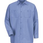 RED KAP® INDUSTRIAL LONG SLEEVE WORK SHIRT - Light Blue - XL