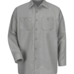 RED KAP® INDUSTRIAL LONG SLEEVE WORK SHIRT - Light Grey - M