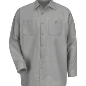 RED KAP® INDUSTRIAL LONG SLEEVE WORK SHIRT - Light Grey - 2XL