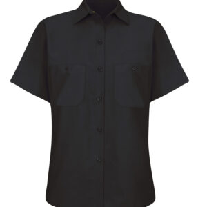 RED KAP® INDUSTRIAL SHORT SLEEVE LADIES' WORK SHIRT - Black - 2XL