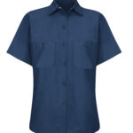 RED KAP® INDUSTRIAL SHORT SLEEVE LADIES' WORK SHIRT - Navy - M
