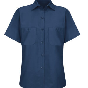 RED KAP® INDUSTRIAL SHORT SLEEVE LADIES' WORK SHIRT - Navy - 3XL