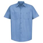 RED KAP® INDUSTRIAL SHORT SLEEVE WORK SHIRT - Light Blue - XL