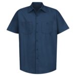 RED KAP® INDUSTRIAL SHORT SLEEVE WORK SHIRT - Navy - M