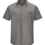 RED KAP® SHORT SLEEVE WORK SHIRT WITH MIMIX™ - Grey - L