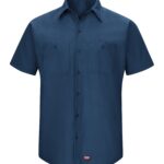 RED KAP® SHORT SLEEVE WORK SHIRT WITH MIMIX™ - Navy - L