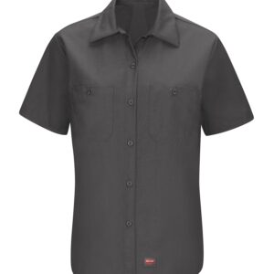RED KAP® WOMEN’S SHORT SLEEVE WORK SHIRT WITH MIMIX™ - Charcoal - 2XL