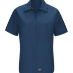 RED KAP® WOMEN’S SHORT SLEEVE WORK SHIRT WITH MIMIX™ - Navy - L