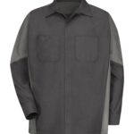 RED KAP® LONG SLEEVE WOVEN CREW SHIRT - Charcoal/Grey - S