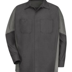 RED KAP® LONG SLEEVE WOVEN CREW SHIRT - Charcoal/Grey - 2XL
