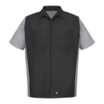 RED KAP® SHORT SLEEVE WOVEN CREW SHIRT - Charcoal/Grey - S