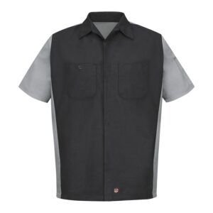 RED KAP® SHORT SLEEVE WOVEN CREW SHIRT - Charcoal/Grey - 2XL