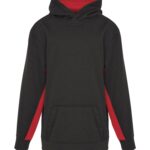 ATC™ GAME DAY™ FLEECE COLOUR BLOCK YOUTH HOODIE - Charcoal/True Red - S