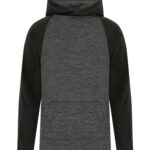 ATC™ DYNAMIC HEATHER FLEECE TWO TONE YOUTH HOODIE - Charcoal Dynamic/Black - S