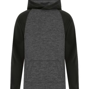 ATC™ DYNAMIC HEATHER FLEECE TWO TONE YOUTH HOODIE - Charcoal Dynamic/Black - L