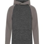 ATC™ DYNAMIC HEATHER FLEECE TWO TONE YOUTH HOODIE - Charcoal Dynamic/Coal Grey - S