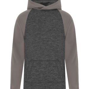 ATC™ DYNAMIC HEATHER FLEECE TWO TONE YOUTH HOODIE - Charcoal Dynamic/Coal Grey - L