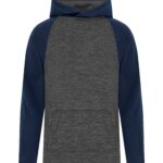 ATC™ DYNAMIC HEATHER FLEECE TWO TONE YOUTH HOODIE - Charcoal Dynamic/True Navy - L