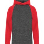 ATC™ DYNAMIC HEATHER FLEECE TWO TONE YOUTH HOODIE - Charcoal Dynamic/True Red - L