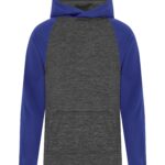 ATC™ DYNAMIC HEATHER FLEECE TWO TONE YOUTH HOODIE - Charcoal Dynamic/True Royal - L