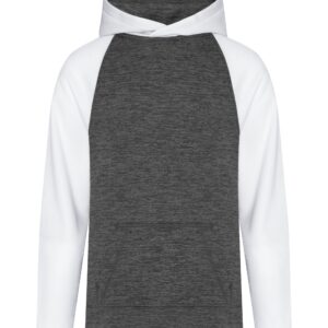 ATC™ DYNAMIC HEATHER FLEECE TWO TONE YOUTH HOODIE - Charcoal Dynamic/White - L