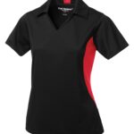 COAL HARBOUR® SNAG RESISTANT COLOUR BLOCK LADIES' POLO - Black/True Red - 3XL