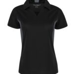 COAL HARBOUR® SNAG RESISTANT COLOUR BLOCK LADIES' POLO - Black/Iron Grey - XL