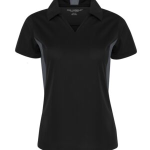 COAL HARBOUR® SNAG RESISTANT COLOUR BLOCK LADIES' POLO - Black/Iron Grey - 2XL