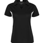 COAL HARBOUR® SNAG RESISTANT COLOUR BLOCK LADIES' POLO - Black/White - 3XL