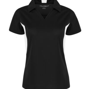 COAL HARBOUR® SNAG RESISTANT COLOUR BLOCK LADIES' POLO - Black/White - 2XL