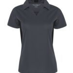 COAL HARBOUR® SNAG RESISTANT COLOUR BLOCK LADIES' POLO - Iron Grey/Black - M