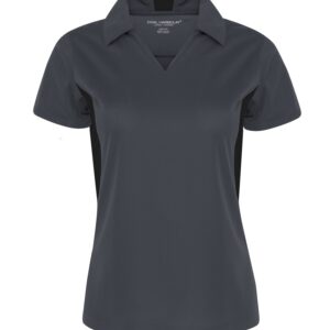 COAL HARBOUR® SNAG RESISTANT COLOUR BLOCK LADIES' POLO - Iron Grey/Black - 2XL