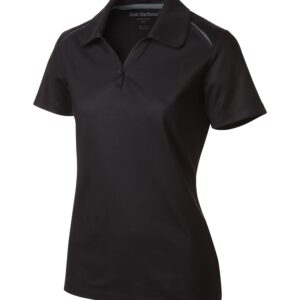 COAL HARBOUR® SNAG RESISTANT CONTRAST INSET LADIES' POLO - Black/Coal Grey - 2XL
