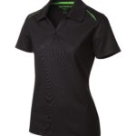 COAL HARBOUR® SNAG RESISTANT CONTRAST INSET LADIES' POLO - Black/Lime - S