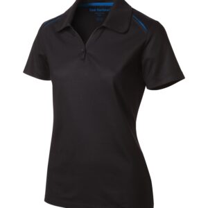 COAL HARBOUR® SNAG RESISTANT CONTRAST INSET LADIES' POLO - Black/Royal - XS