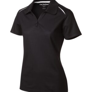 COAL HARBOUR® SNAG RESISTANT CONTRAST INSET LADIES' POLO - Black/White - 2XL
