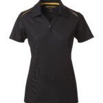 COAL HARBOUR® SNAG RESISTANT CONTRAST INSET LADIES' POLO - Black/Gold - L