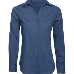COAL HARBOUR® TEXTURED CROSSHATCH WOVEN LADIES' SHIRT - Deep Blue - 2XL