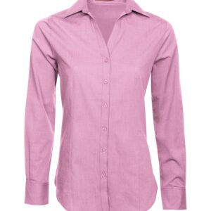 COAL HARBOUR® TEXTURED CROSSHATCH WOVEN LADIES' SHIRT - Pink Orchid - 2XL