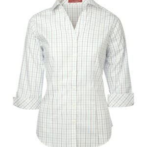 COAL HARBOUR® TATTERSALL CHECK WOVEN LADIES' SHIRT - White/Navy - 2XL