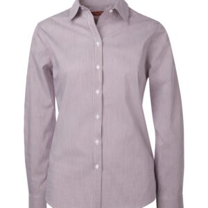 COAL HARBOUR® MINI STRIPE STRETCH WOVEN LADIES' SHIRT - Aubergine Purple - M