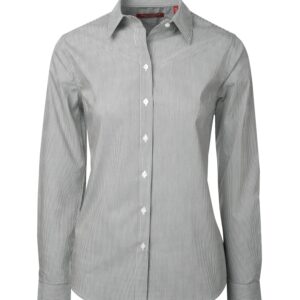 COAL HARBOUR® MINI STRIPE STRETCH WOVEN LADIES' SHIRT - Black - 2XL